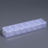 Органайзер для хранения мелочей, 7 ячеек, 19×4.5×3 см, с наклейками, прозрачный