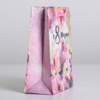 Пакет подарочный ламинированный, упаковка, «С 8 марта», S 12×15×5.5 см