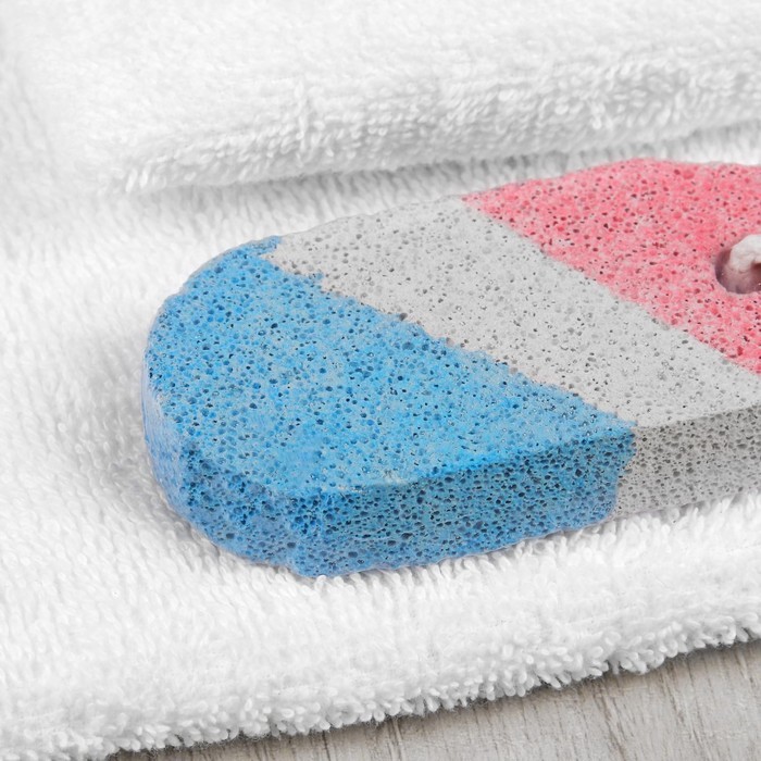 Пемза для педикюра, с подвесом, 9 × 4 см, разноцветная