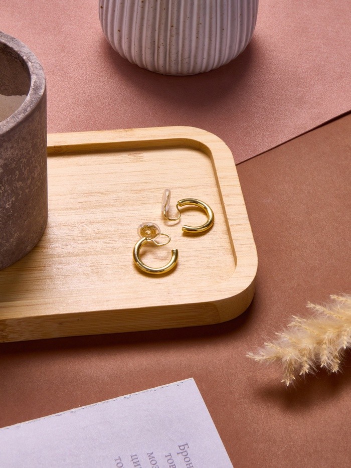 Клипсы для ушей QF «Тренд» кольцо, цвет золото