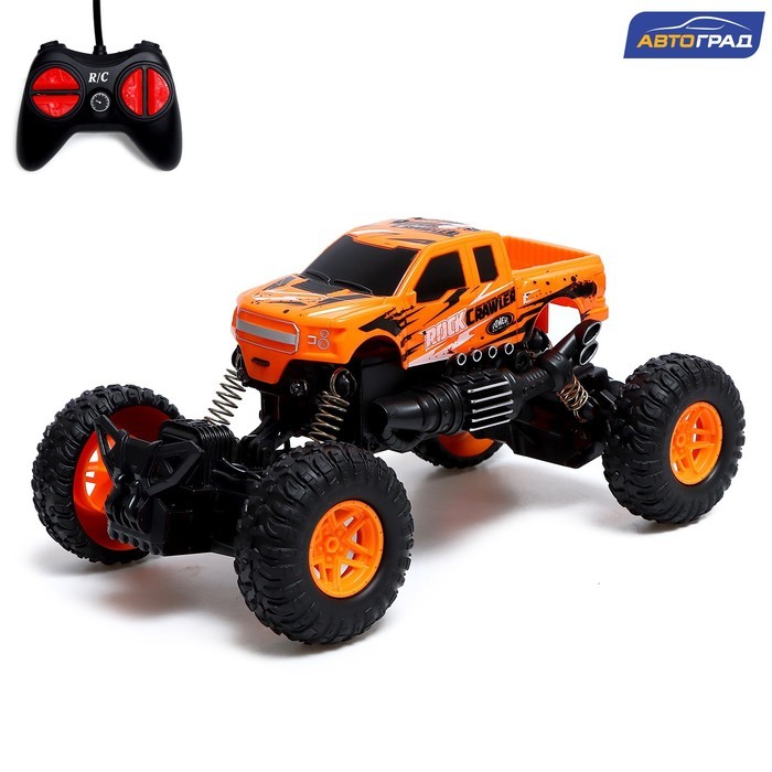 Джип радиоуправляемый «Пикап», 1:18, работает от батареек, цвет жёлтый