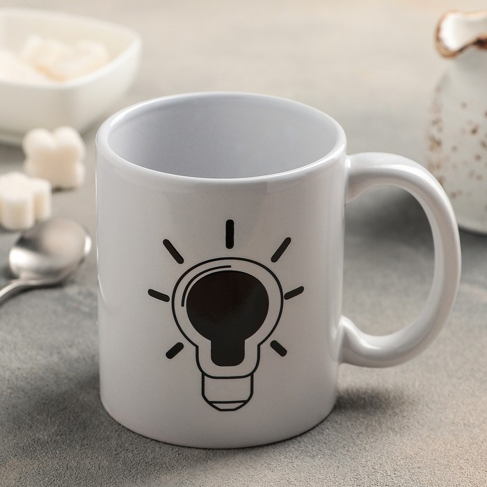 Кружка-хамелеон Доляна «Лампочка», 350 мл, цвет белый