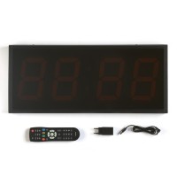 Часы электронные настенные "Соломон", таймер, секундомер, 26 х 4.5 х 60 см, красные цифры