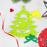 Ёлочное украшение из фетра «Ёлочка с колокольчиками», своими руками