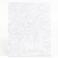 Картина по номерам на новый год на холсте с подрамником «Мишка на Северном полюсе», 40 х 50 см