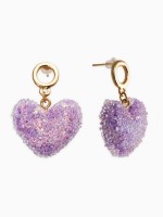 Серьги «Сердце сахарное», фиолетовые в золоте