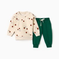 Костюм детский (толстовка, брюки) «Крошка Я» Oranges, рост 62-68 см, зелёный, молочный