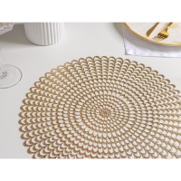 Набор салфеток сервировочных на стол Доляна «Солнечная», d=38 см, 4 шт, цвет золотой