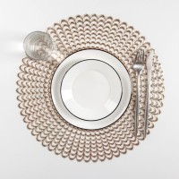 Набор салфеток сервировочных на стол Доляна «Солнечная», d=38 см, 4 шт, цвет золотой