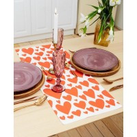 Дорожка на стол "Этель" Red hearts 30х70см, 100% хлопок, саржа 190 г/м2