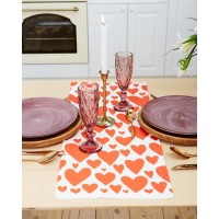 Дорожка на стол "Этель" Red hearts 30х70см, 100% хлопок, саржа 190 г/м2