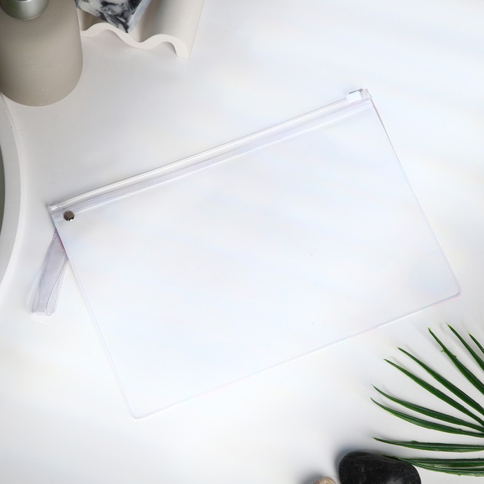 Косметичка для бассейна с застёжкая зип-лок, большая, принт Summer, прозрачная/красная