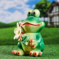 Садовая фигура из гипса «Лягушка с ромашкой», 28×25×18 см, МИКС