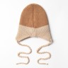 Шапка детская MINAKU, коричнево-бежевая, размер 42-44