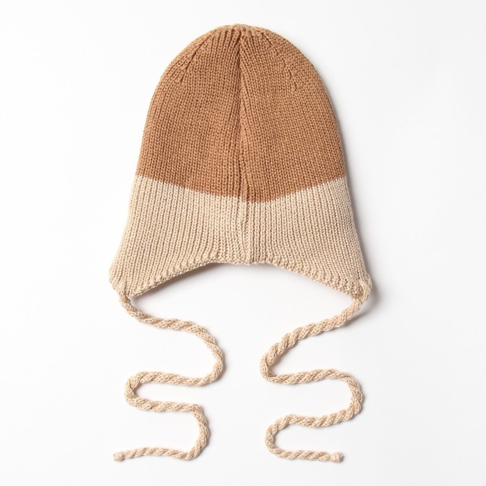 Шапка детская MINAKU, коричнево-бежевая, размер 42-44