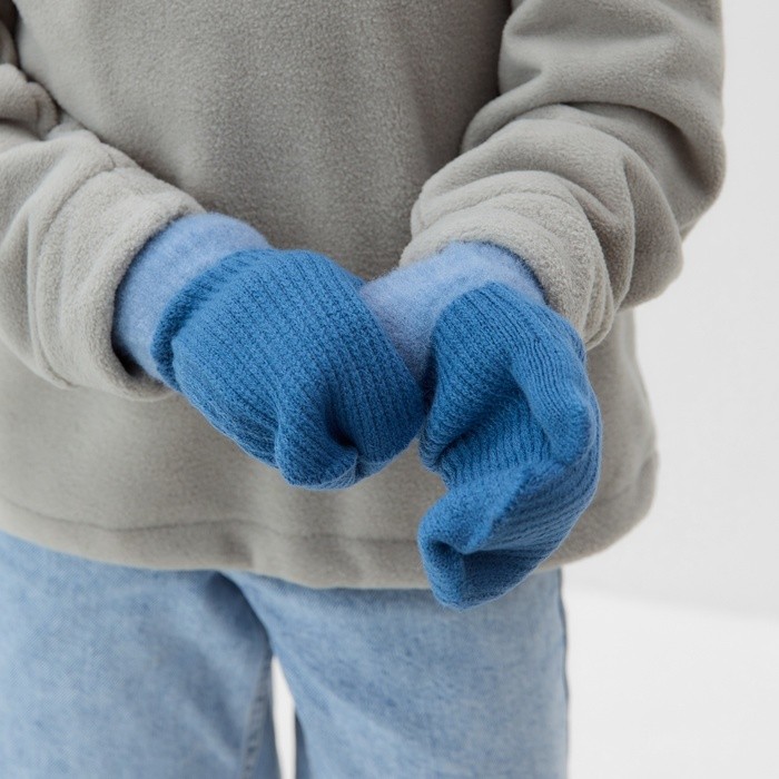 Варежки детские  MINAKU, цв. голубой, 20 см