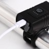 Фонарь велосипедный аккумуляторный, 10Вт, 1200мАч, 600 лм, 6 режимов, 2LED, IPX5, 6.5x3.8 см