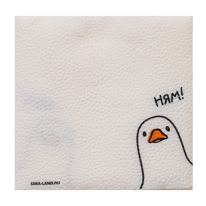 Салфетки бумажные однослойные «Гусь» 24×24 см, 20 шт.