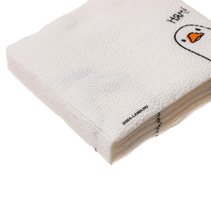 Салфетки бумажные однослойные «Гусь» 24×24 см, 20 шт.