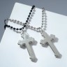 Кулоны парные «Крестики рим», 45 см, цвет чёрный/серебряный