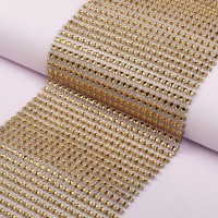 Лента с имитацией страз, 6 см, 9 ± 1 м, цвет золотой