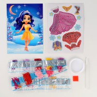 Алмазная мозаика с частичным заполнением для детей. Наряди персонажа на новый год «Снежная красавица»