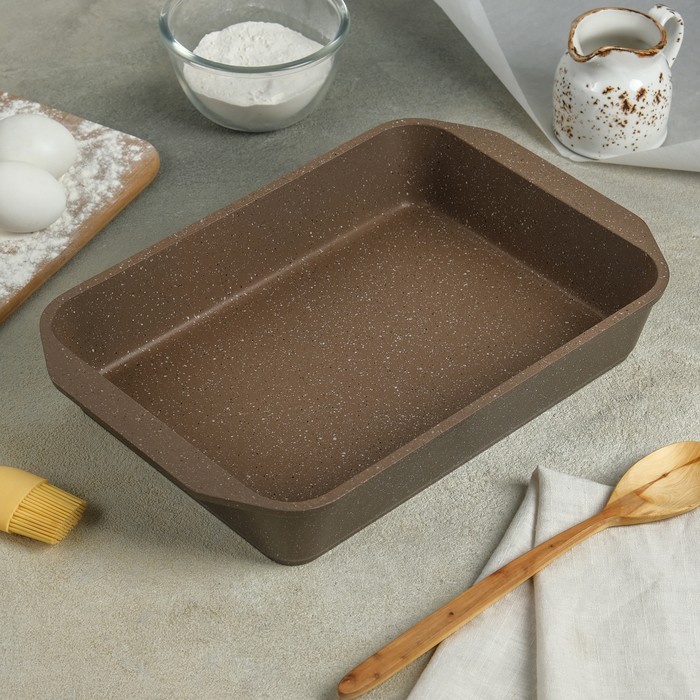 Противень Гранит brown, 30×40 см, антипригарное покрытие, цвет коричневый