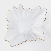 Ваза для фруктов «Рени», 24×22×6 см, с золотой отводкой, стекло, прозрачная