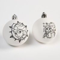 Ёлочные шары под раскраску «Холодное сердцес», 2 шт, d=5.5 см, набор для творчества