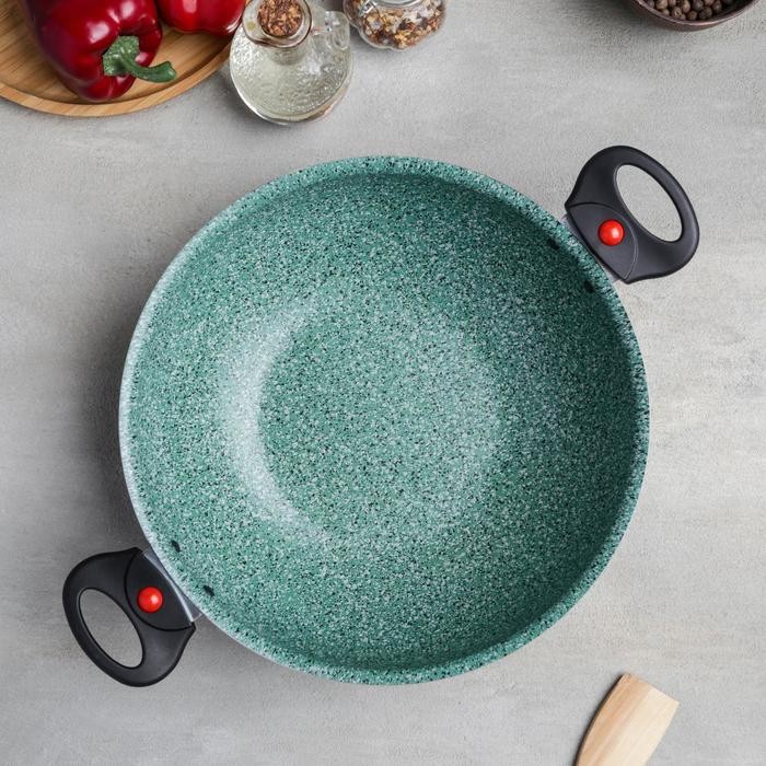 Казан, 4 л, d=28 см, с 2-мя ручками, стеклянная крышка, цвет фиолетовый