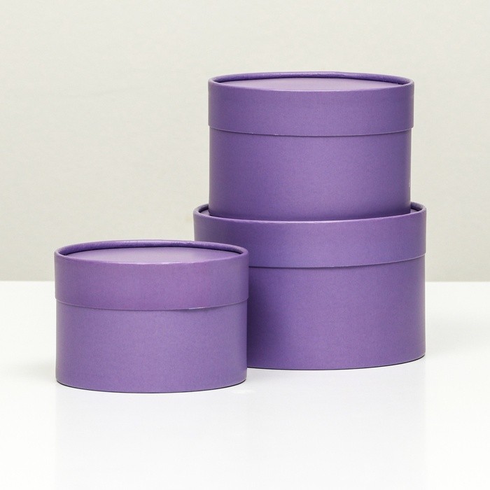 Набор подарочных коробок 3 в 1, завальцованные «Лавандовый»,16×10.14×9.13×8.5 см