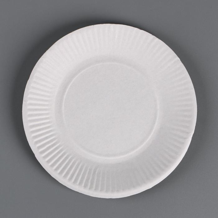 Тарелка одноразовая «Белая» картон, 17 см