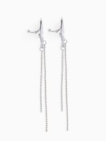 Серьги «Каффы» крылышки бабочки, цвет белый в серебре