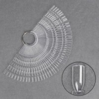 Палитра для лаков на кольце, форма квадрат, 50 шт по 3 ногтя, цвет прозрачный