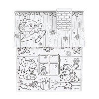 Домик-раскраска 3 в 1 «Весёлые зверята», 5 фломастеров, 6 деталей