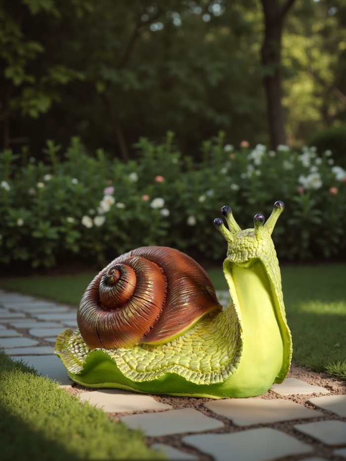 Садовая фигура из полистоуна «Улитка ползет», 18×26×15 см