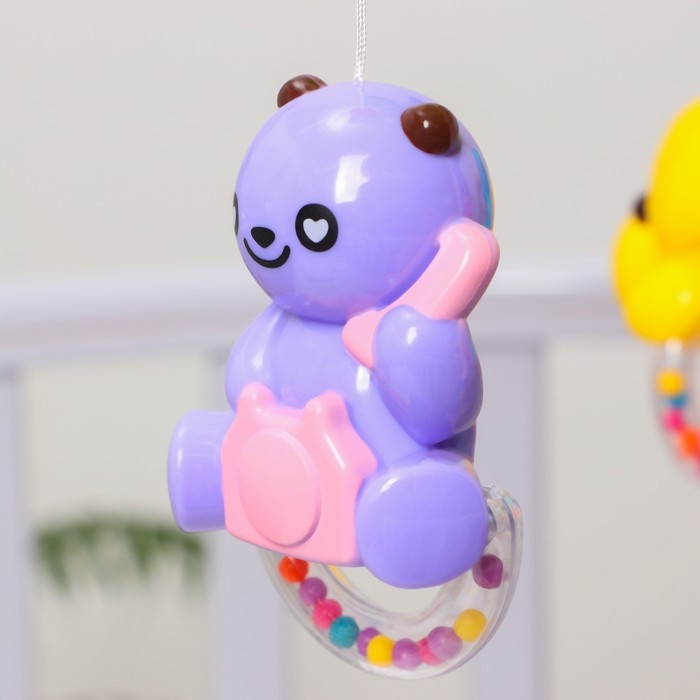 Мобиль музыкальный «Музыкальные листья. Панды», на батарейках