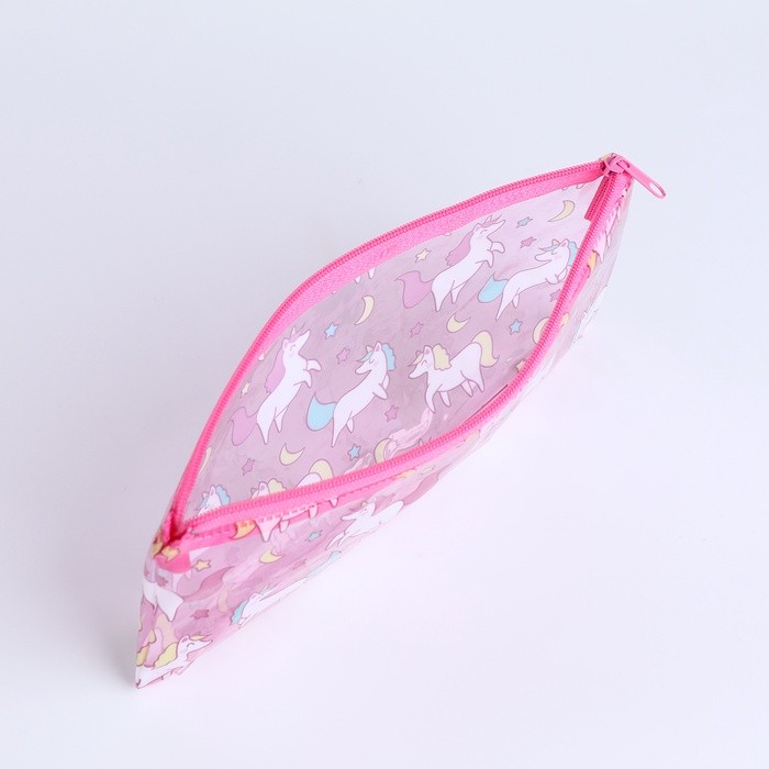 Косметичка-пенал на молнии, цвет розовый
