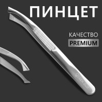Пинцет «Premium» скошенный, широкий, 8,5 × 0,7 см, на блистере, цвет серебристый