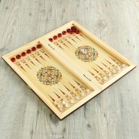 Нарды "Шерхан", деревянная доска 40 х 40 см, с полем для игры в шашки