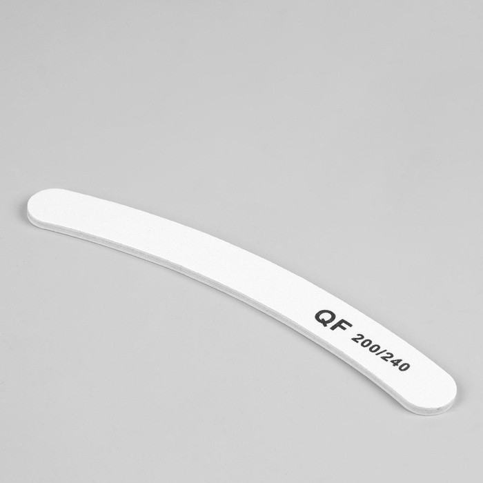 Пилка для ногтей, бумеранг, 200/240 грит, 18 см, фасовка 20 шт, белая