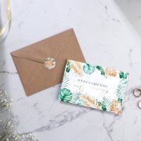 Приглашение на свадьбу в крафтовом конверте «Тропики»
