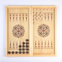 Нарды "Питер-Ростральная колонна", деревянная доска 60 х 60 см, с полем для игры в шашки