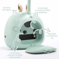 Часы - будильник с подсветкой «Зайчик» детские, циферблат 10×7.5 см, на батарейках АА