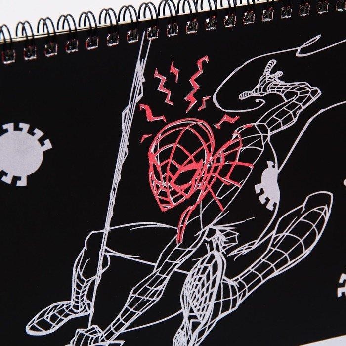 Гравюры для мальчиков «Человек-паук», набор для творчества с заданиями, цветной фон, 8 гравюр