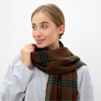 Шарф зимний с кистями MINAKU, размер 65×180 + 8 см, принт клетка