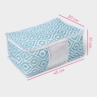 Кофр для хранения вещей Доляна «Лагуна» с ПВХ-окном, 45×30×20 см, бирюзовый