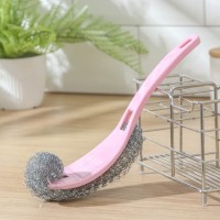 Губка для посуды Доляна, с ручкой, металлическая, 24×5×5 см, МИКС