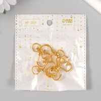 Карабин металл с кольцом "Сердце" золото 3,4х2,4 см