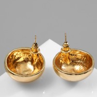 Серьги металл «Атмосфера», круг, сфера, цвет золото